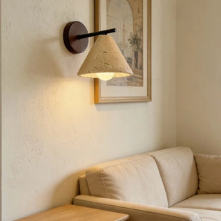Celako™ Traverta Wall Light | Yellow Travertine Bedroom Lighting