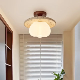 Celako™ Travique Ceiling Light | Yellow Travertine Japan Wabi Sabi