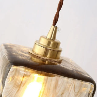 Celako™ Succinite Pendant Light | Amber Glass Japan Vintage Bedroom Lighting