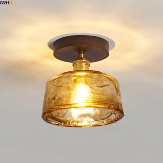 Celako™ Amboro Ceiling Light | Amber Glass Dining Room Lighting