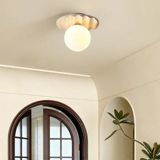 Celako™ Lunava Ceiling Light | Yellow Travertine Wabi Sabi Style Bedroom