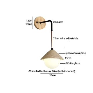 Celako™ Vitera Wall Light | Travertine Bedroom Lighting