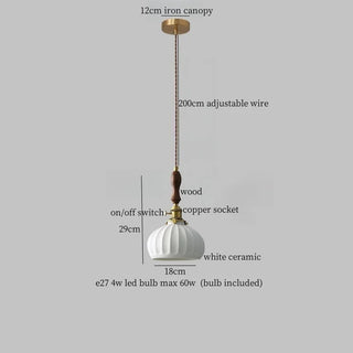 Celako™ Kamori Pendant Light | Ceramic Japan Style Bedroom Lighting