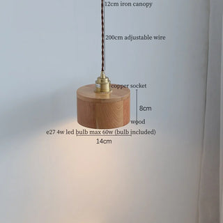 Celako™ Patinara Pendant Light | Wood Wabi Sabi Modern Bedroom Lighting