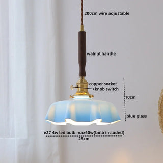 Celako™ Aquarel Pendant Light | Blue Glass Bedroom Lighting