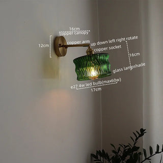 Celako™ Glintore Wall Light | Copper Glass Bedroom Lighting