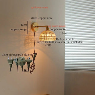 Celako™ Porcelia Wall Light | White Ceramic Living Room Lighting