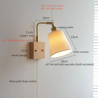 Celako™ Arcillo Wall Light | White Ceramic Bedroom Lighting