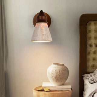 Celako™ Traverto Wall Light | Yellow Travertine Bedroom Lighting