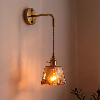 Celako™ Cuvara Wall Light | Glass Copper Bedroom Lighting