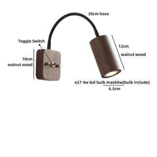 Celako™ Nocino Wall Light | Walnut Wood Bedside Lighting