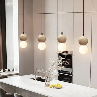 Celako™ Travaria Pendant Light | Yellow Travertine Wabi Sabi
