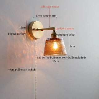 Celako™ Copelio Wall Light | Copper Glass Living Room Lighting