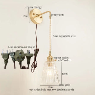 Celako™ Flutia Wall Light | Glass Bedroom Lighting