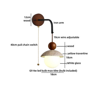 Celako™ Vitera Wall Light | Travertine Bedroom Lighting