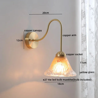 Celako™ Vitroma Wall Light | Copper Glass Bedroom Lighting