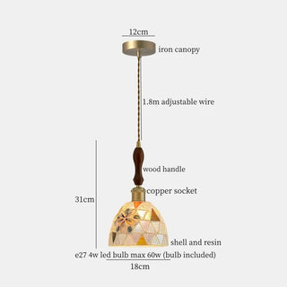 Celako™ Nacrina Pendant Light | Resin And Shell Kitchen Island Lighting