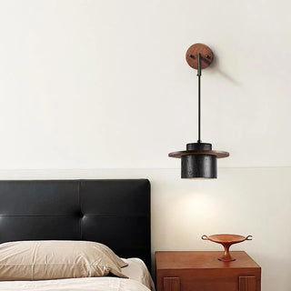 Celako™ Pivotra Wall Light | Black Travertine Bedroom Lighting