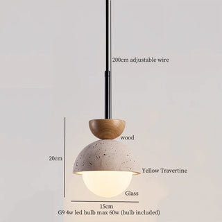 Celako™ Terrella Pendant Light | Yellow Travertine Kitchen Island Lighting