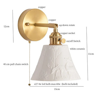 Celako™ Ivorel Wall Light | Ceramic Bedroom Lighting