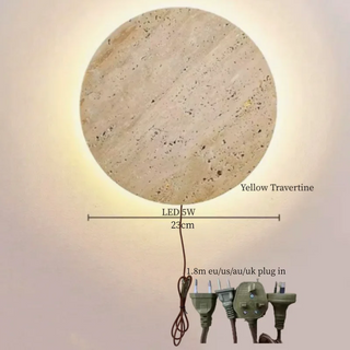 Celako™ Ochria Wall Light | Yellow Travertine Living Room Lighting