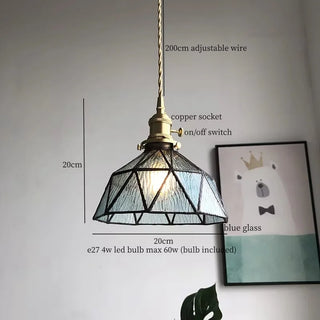 Celako™ Cuivara Pendant Light | Copper Glass Bedroom Lighting