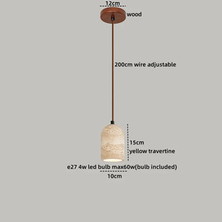 Celako™ Ochira Pendant Light | Yellow Travertine Bedroom Lighting
