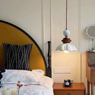 Celako™ Ivoria Pendant Light | White Ceramic Resin Vintage Bedroom Lighting