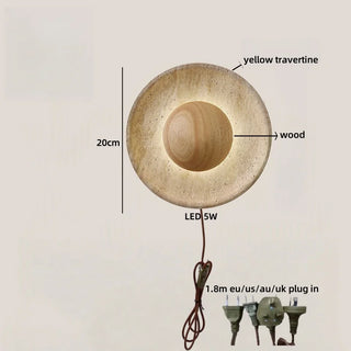 Celako™ Travio Wall Light | Travertine Bedroom Lighting