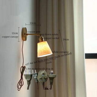 Celako™ Porcella Wall Light | White Ceramic Bedroom Lighting