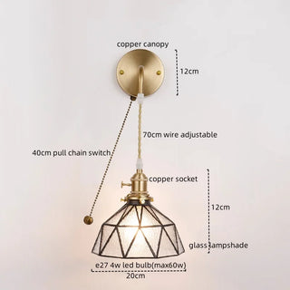 Celako™ Vitrale Wall Light | Copper Glass Dining Room Lighting