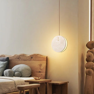 Celako™ Calvona Pendant Light | Yellow Travertine Wabi Sabi Bedroom Lighting