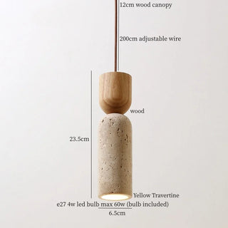 Celako™ Sekitei Pendant Light | Yellow Travertine Wabi Sabi Modern