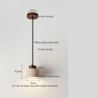 Celako™ Trivora Pendant Light | Black Travertine Bedroom Lighting