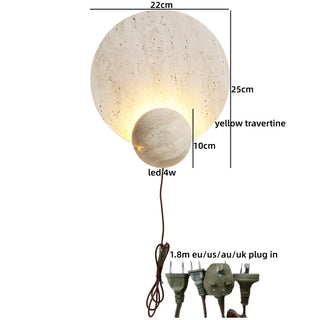 Celako™ Travieno Wall Light | Yellow Travertine Bedroom Lighting