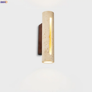 Celako™ Solterra Wall Light | Yellow Travertine Living Room Lighting