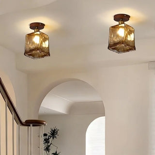 Celako™ Succino Ceiling Light | Amber Glass Wabi Sabi Style