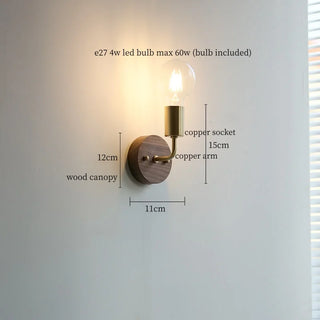 Celako™ Rameau Wall Light | Copper Japan Style Bedroom Lighting