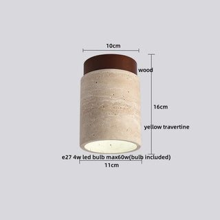 Celako™ Aurulith Ceiling Light | Yellow Travertine Living Room Lighting