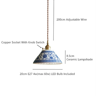 Celako™ Yunomi Pendant Light | Painted Ceramic Dining Room Lighting