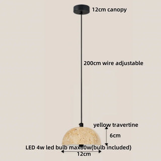 Celako™ Auretra Pendant Light | Travertine Bedroom Lighting