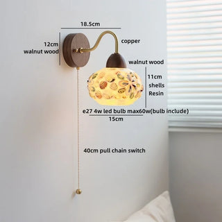 Celako™ Nacria Wall Light | Resin Shell Bedroom Lighting