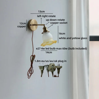 Celako™ Floreta Wall Light | Glass Bedside Lighting