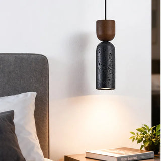 Celako™ Neravine Pendant Light | Black Travertine Bedroom Lighting