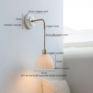 Celako™ Kaoline Wall Light | White Ceramic Living Room Lighting