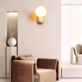 Celako™ Travione Wall Light | Yellow Travertine Wabi Sabi Modern Bedroom Lighting