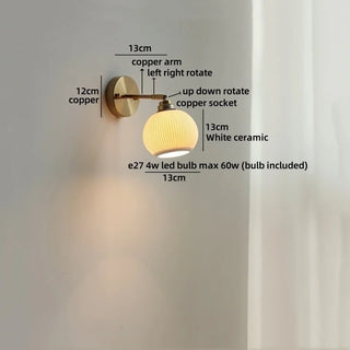 Celako™ Ceralo Wall Light | Ceramic Bedroom Lighting