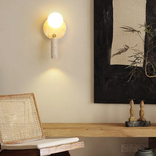 Celako™ Travishi Wall Light | Yellow Travertine Japan Style