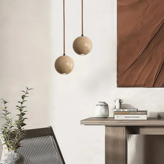 Celako™ Auralith Pendant Light | Yellow Travertine Nordic Minimalism