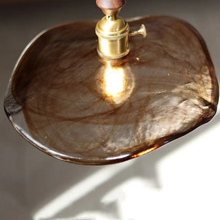 Celako™ Ambrovia Pendant Light | Amber Glass Mid Century Modern Bedroom Lighting